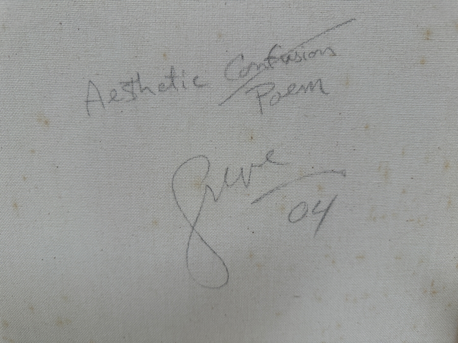 Gerrit Greve (1948-2024, Cardiff by the Sea, CA) Original Acrylic And Sand Painting On Canvas Titled 'Aesthetic Poem  - Calligraphy Collection' 2004 Signed Verso 16 X 20 Estimate $300 - $400 [Photo 6]