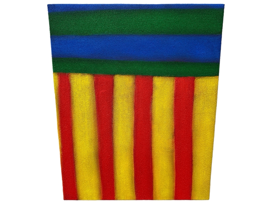 Gerrit Greve (1948-2024, Cardiff by the Sea, CA) Original Acrylic And Sand Painting On Canvas Titled 'Unfinished Journey' 2007 Signed Verso 16 X 20 Estimate $300 - $400 [Photo 1]