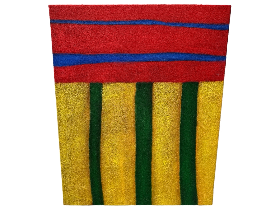 Gerrit Greve (1948-2024, Cardiff by the Sea, CA) Original Acrylic And Sand Painting On Canvas Titled 'Dream Journey' 2007 Signed Verso 16 X 20 Estimate $300 - $400 [Photo 1]
