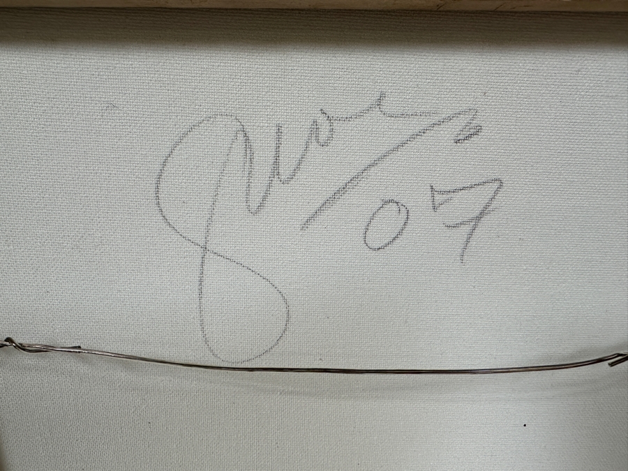 Gerrit Greve (1948-2024, Cardiff by the Sea, CA) Original Acrylic And Sand Painting On Canvas Titled 'Dream Journey' 2007 Signed Verso 16 X 20 Estimate $300 - $400 [Photo 7]