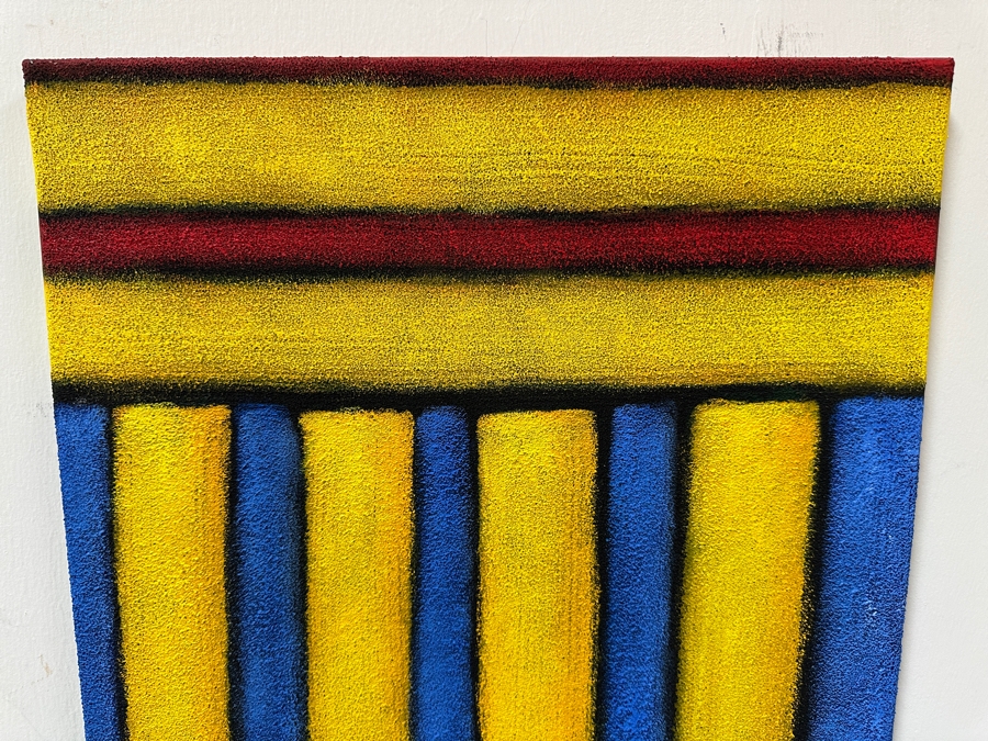 Gerrit Greve (1948-2024, Cardiff by the Sea, CA) Original Acrylic And Sand Painting On Canvas Titled 'Traveling with Royalty' 2007 Signed Verso 16 X 20 Estimate $300 - $400 [Photo 2]