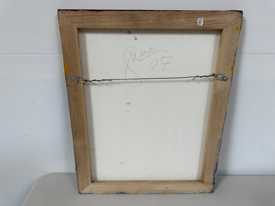 Gerrit Greve (1948-2024, Cardiff by the Sea, CA) Original Acrylic And Sand Painting On Canvas Titled 'Traveling with Royalty' 2007 Signed Verso 16 X 20 Estimate $300 - $400 [Photo 6]