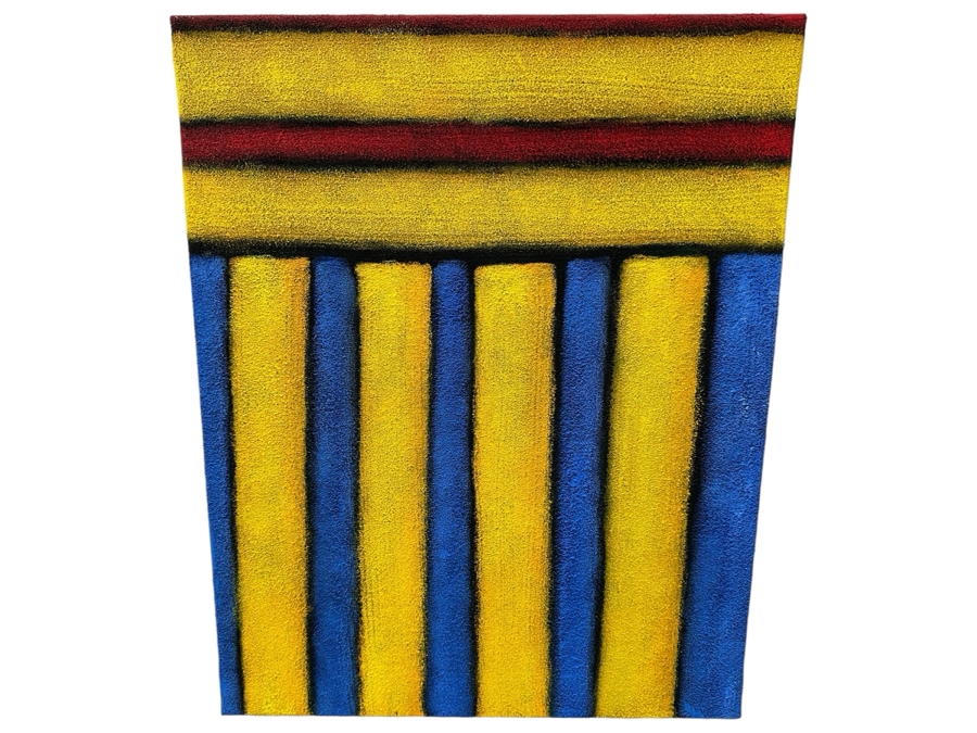 Gerrit Greve (1948-2024, Cardiff by the Sea, CA) Original Acrylic And Sand Painting On Canvas Titled 'Traveling with Royalty' 2007 Signed Verso 16 X 20 Estimate $300 - $400 [Photo 1]