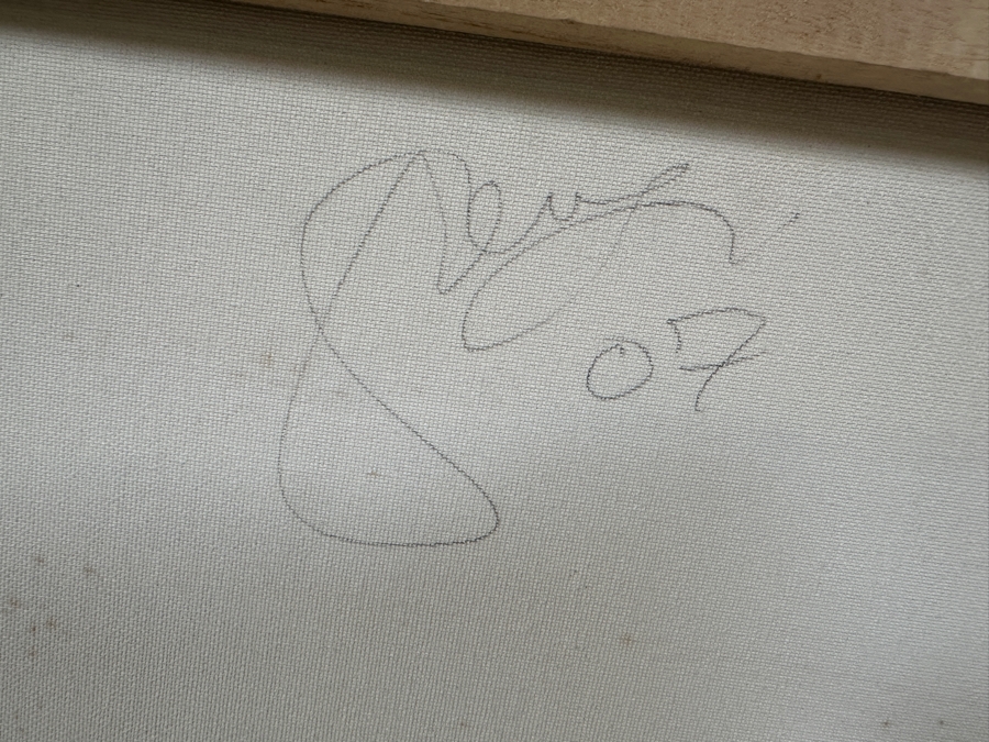 Gerrit Greve (1948-2024, Cardiff by the Sea, CA) Original Acrylic And Sand Painting On Canvas Titled 'Personal Journey' 2007 Signed Verso 16 X 20 Estimate $300 - $400 [Photo 7]