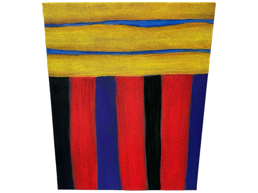 Gerrit Greve (1948-2024, Cardiff by the Sea, CA) Original Acrylic And Sand Painting On Canvas Titled 'Personal Journey' 2007 Signed Verso 16 X 20 Estimate $300 - $400 [Photo 1]