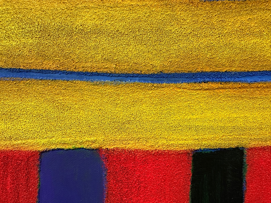 Gerrit Greve (1948-2024, Cardiff by the Sea, CA) Original Acrylic And Sand Painting On Canvas Titled 'Personal Journey' 2007 Signed Verso 16 X 20 Estimate $300 - $400 [Photo 5]