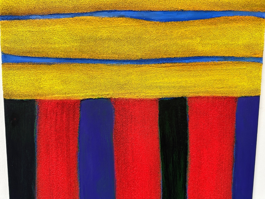 Gerrit Greve (1948-2024, Cardiff by the Sea, CA) Original Acrylic And Sand Painting On Canvas Titled 'Personal Journey' 2007 Signed Verso 16 X 20 Estimate $300 - $400 [Photo 3]