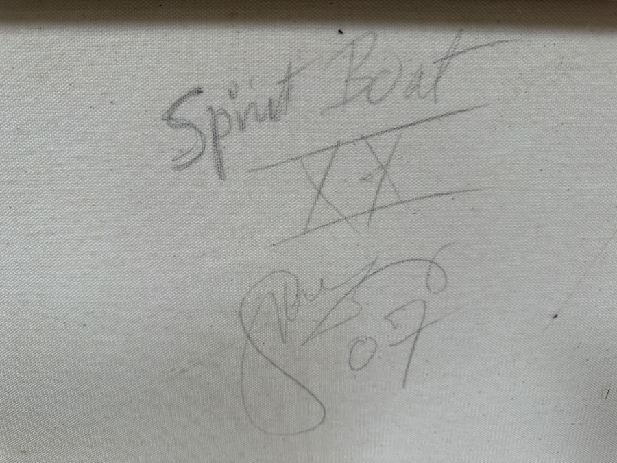 Gerrit Greve (1948-2024, Cardiff by the Sea, CA) Original Acrylic Painting On Canvas Titled 'Spirit Boat XX' 2007 Signed Verso 20 X 16 Estimate $300 - $400 [Photo 5]