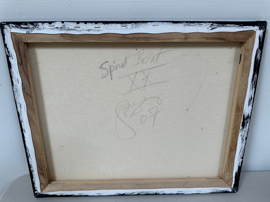 Gerrit Greve (1948-2024, Cardiff by the Sea, CA) Original Acrylic Painting On Canvas Titled 'Spirit Boat XX' 2007 Signed Verso 20 X 16 Estimate $300 - $400 [Photo 4]