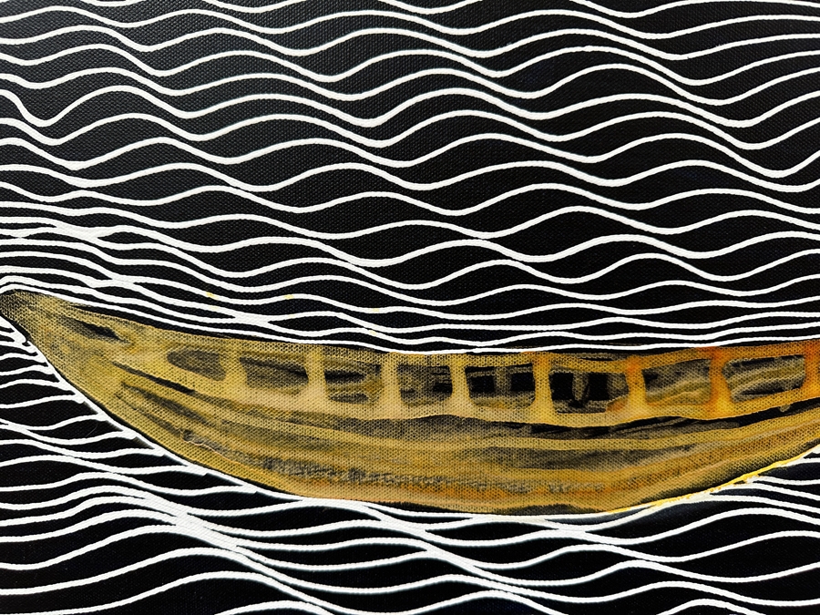 Gerrit Greve (1948-2024, Cardiff by the Sea, CA) Original Acrylic Painting On Canvas Titled 'Spirit Boat XX' 2007 Signed Verso 20 X 16 Estimate $300 - $400 [Photo 3]