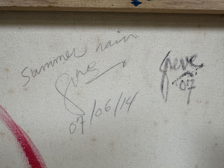 Gerrit Greve (1948-2024, Cardiff by the Sea, CA) Original Acrylic Painting On Canvas Titled 'Summer Rain' 2007 Signed Verso 16 X 20 Estimate $300 - $400 [Photo 5]