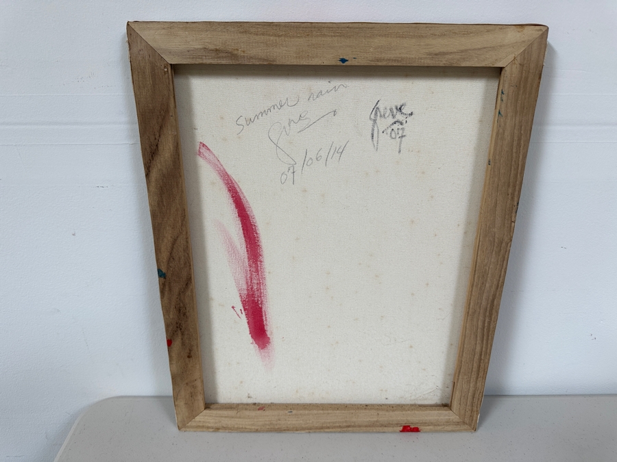 Gerrit Greve (1948-2024, Cardiff by the Sea, CA) Original Acrylic Painting On Canvas Titled 'Summer Rain' 2007 Signed Verso 16 X 20 Estimate $300 - $400 [Photo 4]