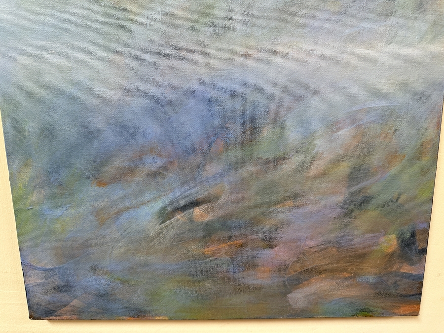 Gerrit Greve (1948-2024, Cardiff by the Sea, CA) Original Acrylic Painting On Canvas Titled 'Oceans Collection 008c' 2003 Signed Verso 16 X 20 Estimate $300 - $400 [Photo 4]