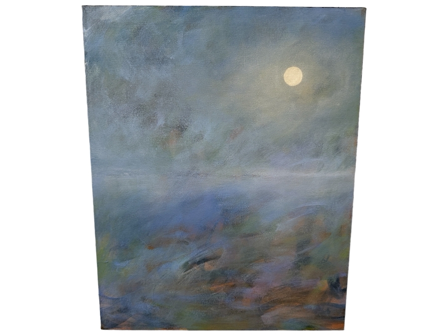 Gerrit Greve (1948-2024, Cardiff by the Sea, CA) Original Acrylic Painting On Canvas Titled 'Oceans Collection 008c' 2003 Signed Verso 16 X 20 Estimate $300 - $400 [Photo 1]