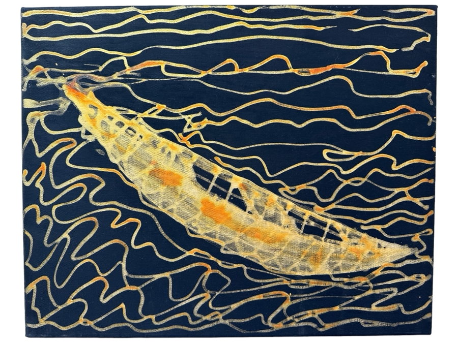 Gerrit Greve (1948-2024, Cardiff by the Sea, CA) Original Acrylic Painting On Canvas Titled 'Spirit Boat 37 XXXVII' 2007 Signed Verso 20 X 16 Estimate $300 - $400 [Photo 1]