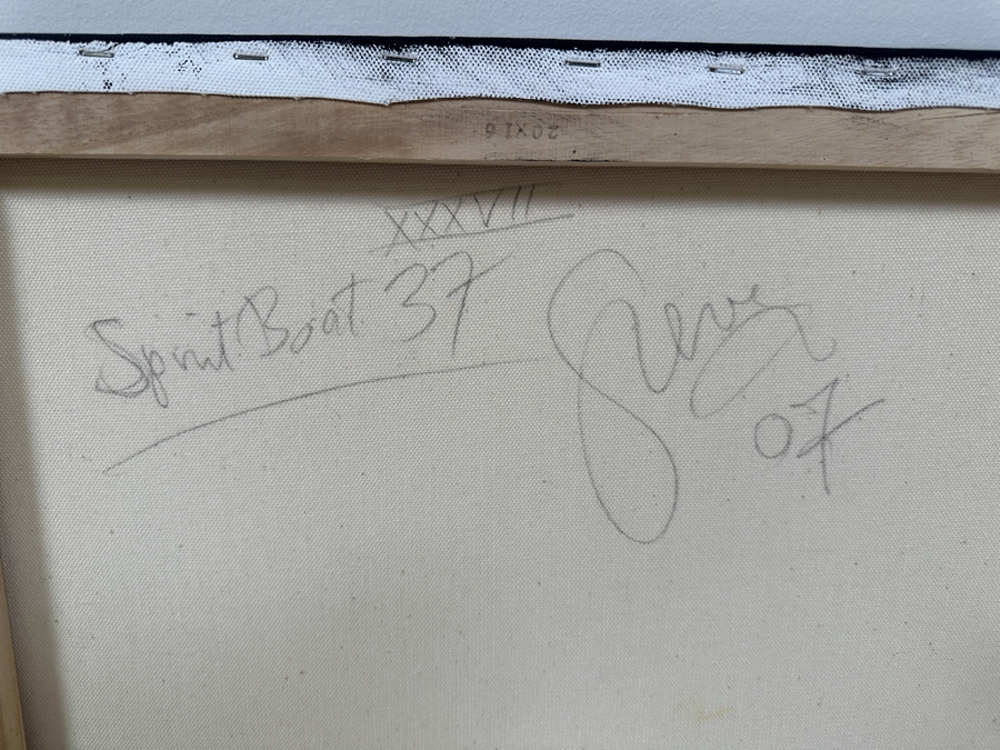 Gerrit Greve (1948-2024, Cardiff by the Sea, CA) Original Acrylic Painting On Canvas Titled 'Spirit Boat 37 XXXVII' 2007 Signed Verso 20 X 16 Estimate $300 - $400 [Photo 5]