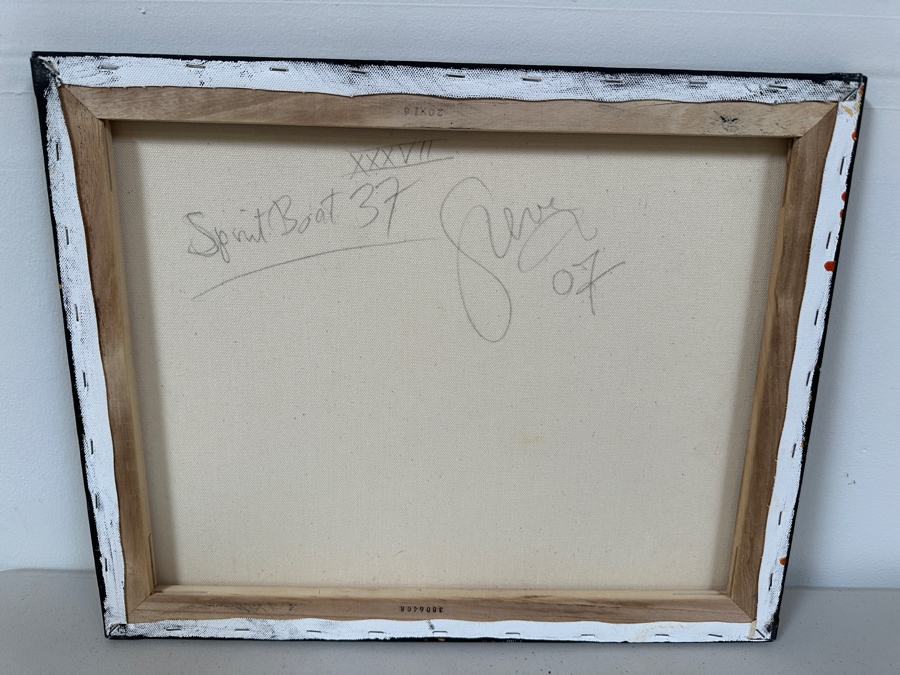 Gerrit Greve (1948-2024, Cardiff by the Sea, CA) Original Acrylic Painting On Canvas Titled 'Spirit Boat 37 XXXVII' 2007 Signed Verso 20 X 16 Estimate $300 - $400 [Photo 4]