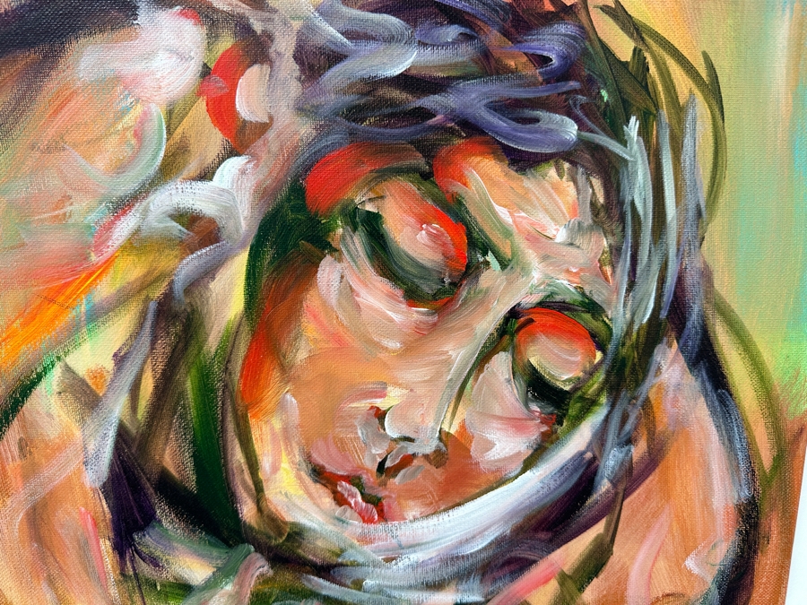 Gerrit Greve (1948-2024, Cardiff by the Sea, CA) Original Acrylic Painting On Canvas Titled 'X in Repose' 2006 Signed Verso 20 X 16 Estimate $300 - $400 [Photo 2]