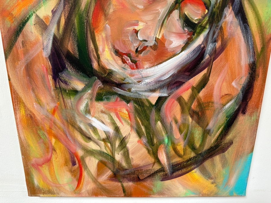 Gerrit Greve (1948-2024, Cardiff by the Sea, CA) Original Acrylic Painting On Canvas Titled 'X in Repose' 2006 Signed Verso 20 X 16 Estimate $300 - $400 [Photo 3]