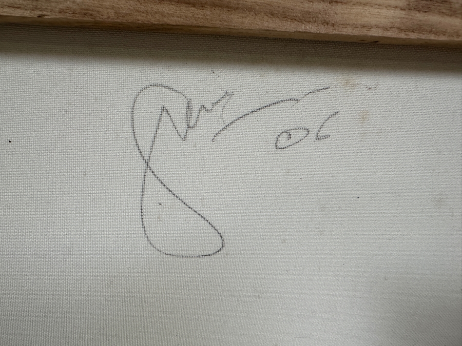 Gerrit Greve (1948-2024, Cardiff by the Sea, CA) Original Acrylic Painting On Canvas Titled 'X in Repose' 2006 Signed Verso 20 X 16 Estimate $300 - $400 [Photo 5]