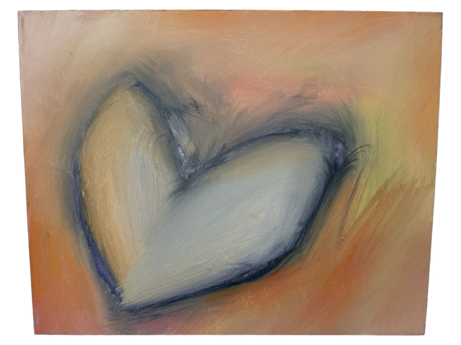 Gerrit Greve (1948-2024, Cardiff by the Sea, CA) Original Acrylic Painting On Canvas Titled 'Heart Painting 29' Signed Verso 20 X 16 Estimate $300 - $400 [Photo 1]