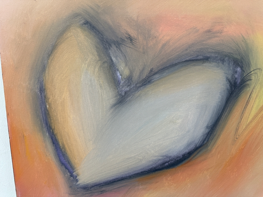 Gerrit Greve (1948-2024, Cardiff by the Sea, CA) Original Acrylic Painting On Canvas Titled 'Heart Painting 29' Signed Verso 20 X 16 Estimate $300 - $400 [Photo 2]