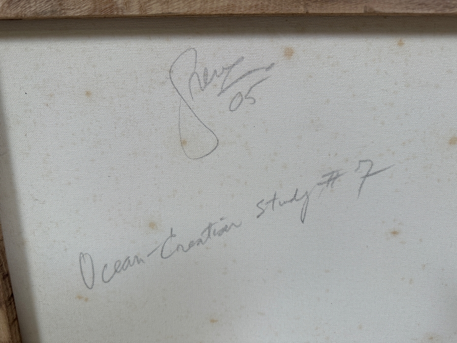 Gerrit Greve (1948-2024, Cardiff by the Sea, CA) Original Acrylic Painting On Canvas Titled 'Ocean Creation Study #7' 2005 Signed Verso 20 X 16 Estimate $300 - $400 [Photo 6]