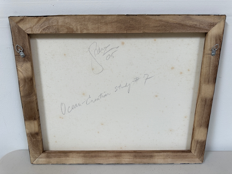 Gerrit Greve (1948-2024, Cardiff by the Sea, CA) Original Acrylic Painting On Canvas Titled 'Ocean Creation Study #7' 2005 Signed Verso 20 X 16 Estimate $300 - $400 [Photo 5]
