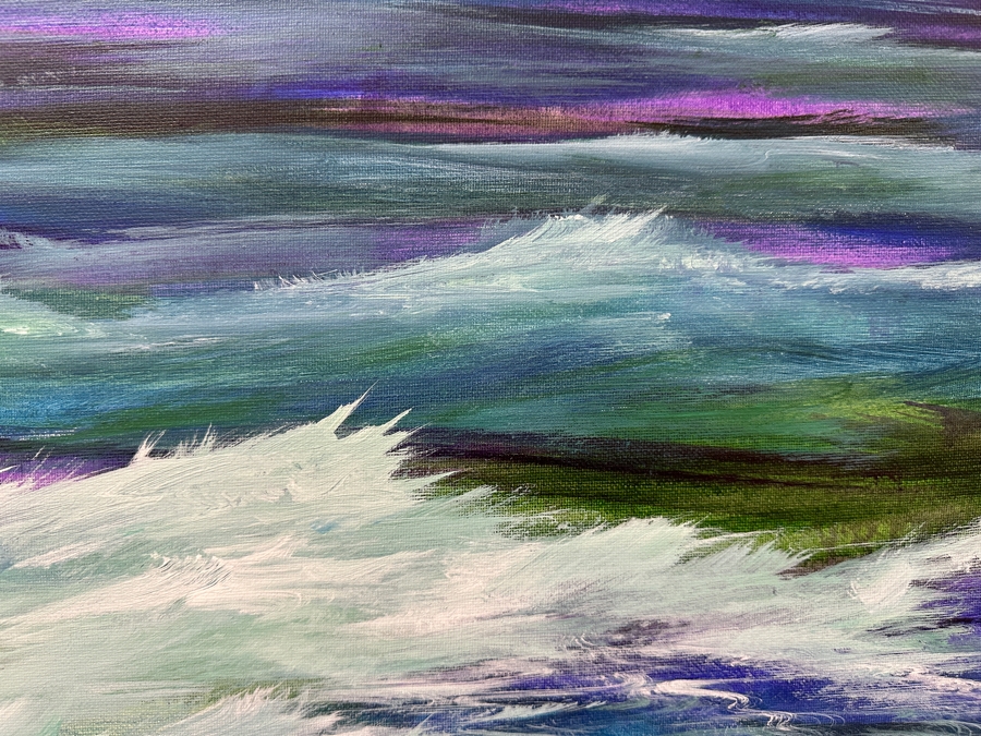 Gerrit Greve (1948-2024, Cardiff by the Sea, CA) Original Acrylic Painting On Canvas Titled 'Ocean Creation Study #7' 2005 Signed Verso 20 X 16 Estimate $300 - $400 [Photo 3]