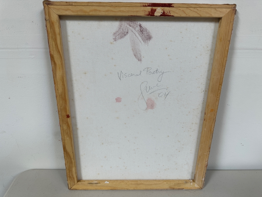 Gerrit Greve (1948-2024, Cardiff by the Sea, CA) Original Acrylic And Sand Painting On Canvas Titled 'Visceral Poetry - Calligraphy Collection' 2004 Signed Verso 16 X 20 Estimate $300 - $400 [Photo 5]