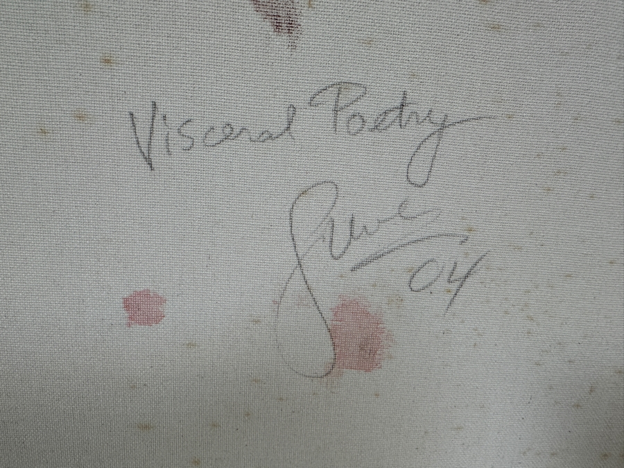 Gerrit Greve (1948-2024, Cardiff by the Sea, CA) Original Acrylic And Sand Painting On Canvas Titled 'Visceral Poetry - Calligraphy Collection' 2004 Signed Verso 16 X 20 Estimate $300 - $400 [Photo 6]