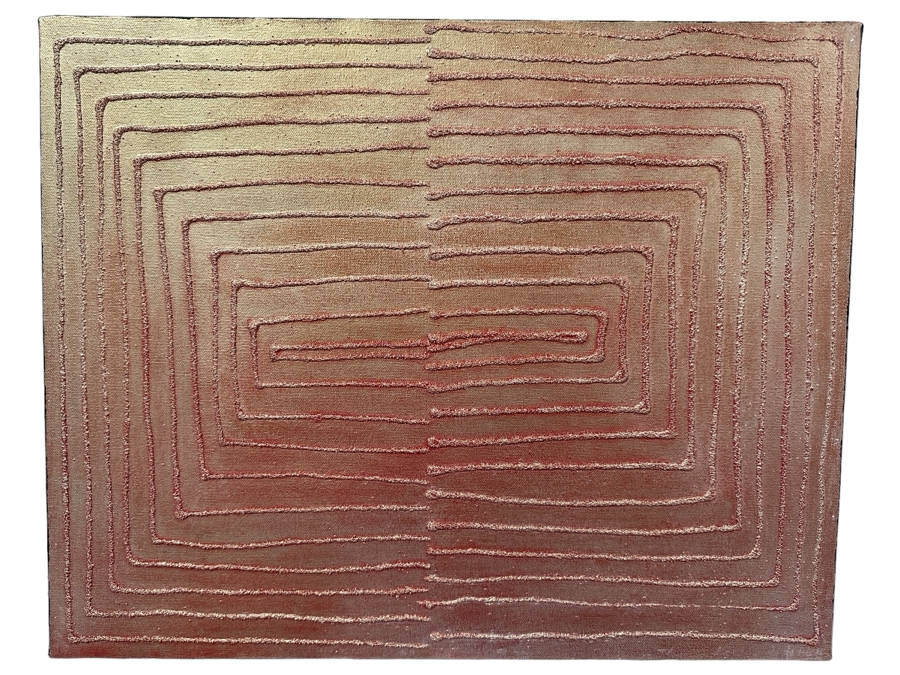 Gerrit Greve (1948-2024, Cardiff by the Sea, CA) Original Acrylic And Sand Painting On Canvas Titled 'Dreaming 26' 2006 Signed Verso 20 X 16 Estimate $300 - $400 [Photo 1]