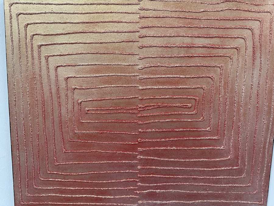 Gerrit Greve (1948-2024, Cardiff by the Sea, CA) Original Acrylic And Sand Painting On Canvas Titled 'Dreaming 26' 2006 Signed Verso 20 X 16 Estimate $300 - $400 [Photo 3]