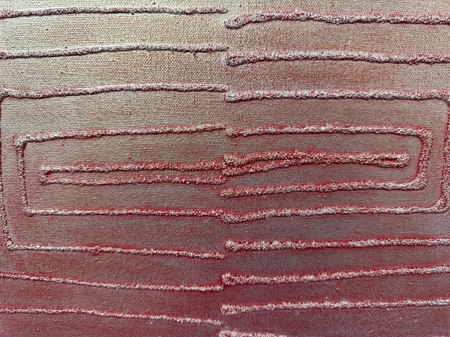 Gerrit Greve (1948-2024, Cardiff by the Sea, CA) Original Acrylic And Sand Painting On Canvas Titled 'Dreaming 26' 2006 Signed Verso 20 X 16 Estimate $300 - $400 [Photo 2]