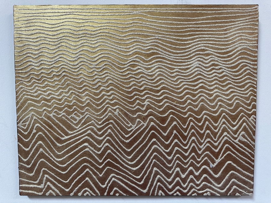 Gerrit Greve (1948-2024, Cardiff by the Sea, CA) Original Acrylic And Sand Painting On Canvas Titled 'Dreaming 30' 2006 Signed Verso 20 X 16 Estimate $300 - $400 [Photo 2]