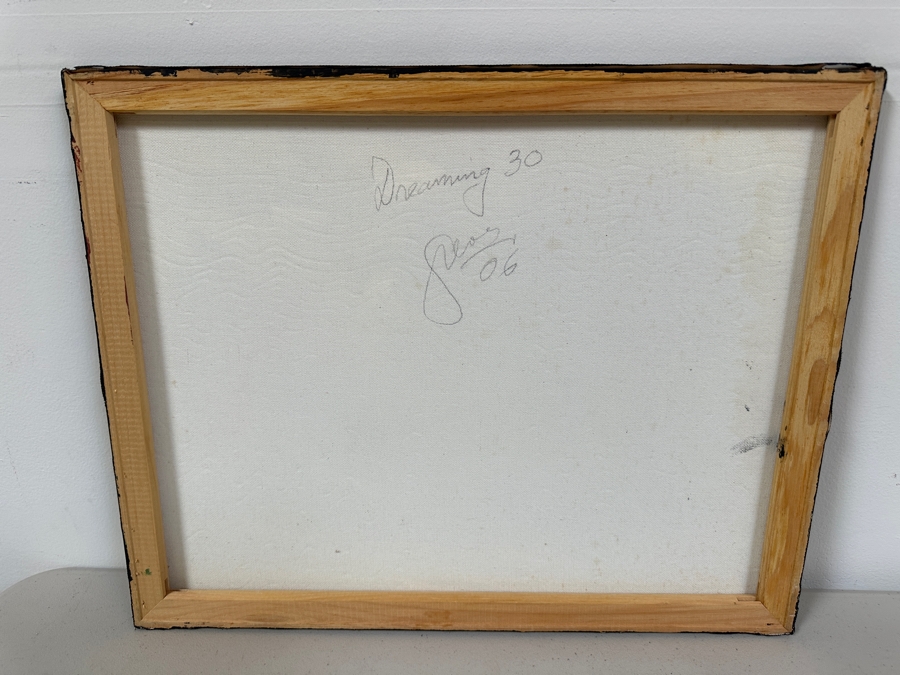 Gerrit Greve (1948-2024, Cardiff by the Sea, CA) Original Acrylic And Sand Painting On Canvas Titled 'Dreaming 30' 2006 Signed Verso 20 X 16 Estimate $300 - $400 [Photo 7]