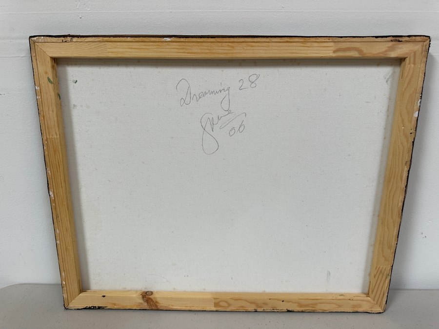 Gerrit Greve (1948-2024, Cardiff by the Sea, CA) Original Acrylic And Sand Painting On Canvas Titled 'Dreaming 28' 2006 Signed Verso 20 X 16 Estimate $300 - $400 [Photo 5]