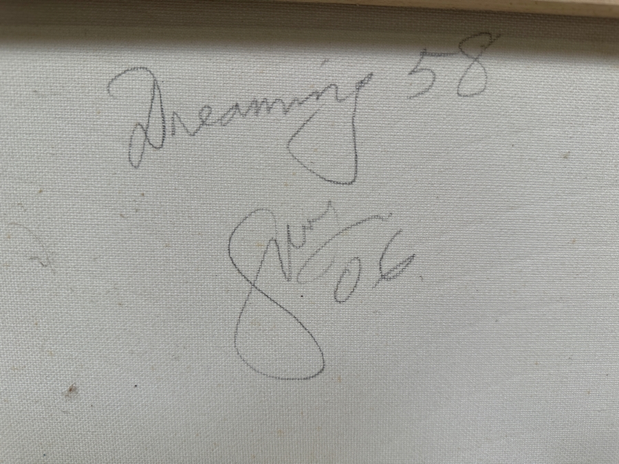 Gerrit Greve (1948-2024, Cardiff by the Sea, CA) Original Acrylic And Sand Painting On Canvas Titled 'Dreaming 58' 2006 Signed Verso 16 X 20 Estimate $300 - $400 [Photo 6]