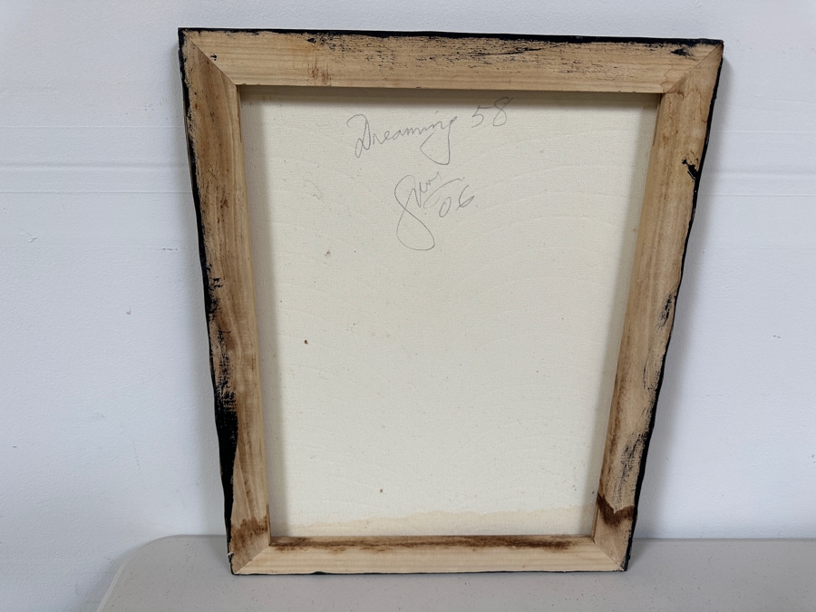 Gerrit Greve (1948-2024, Cardiff by the Sea, CA) Original Acrylic And Sand Painting On Canvas Titled 'Dreaming 58' 2006 Signed Verso 16 X 20 Estimate $300 - $400 [Photo 5]