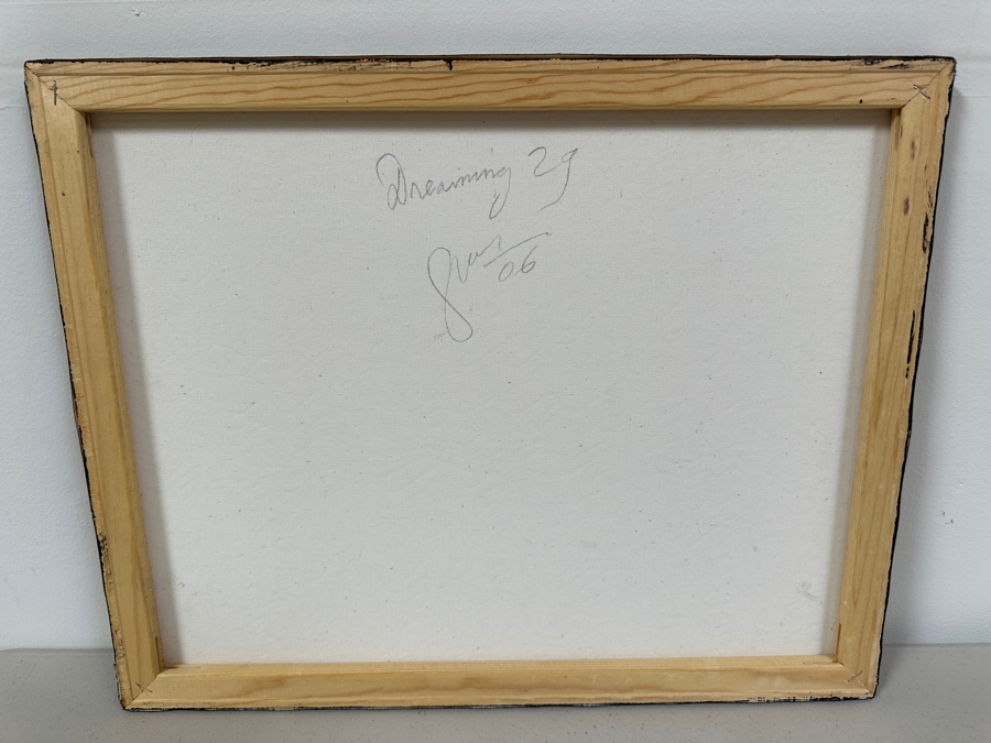 Gerrit Greve (1948-2024, Cardiff by the Sea, CA) Original Acrylic And Sand Painting On Canvas Titled 'Dreaming 29' 2006 Signed Verso 20 X 16 Estimate $300 - $400 [Photo 5]