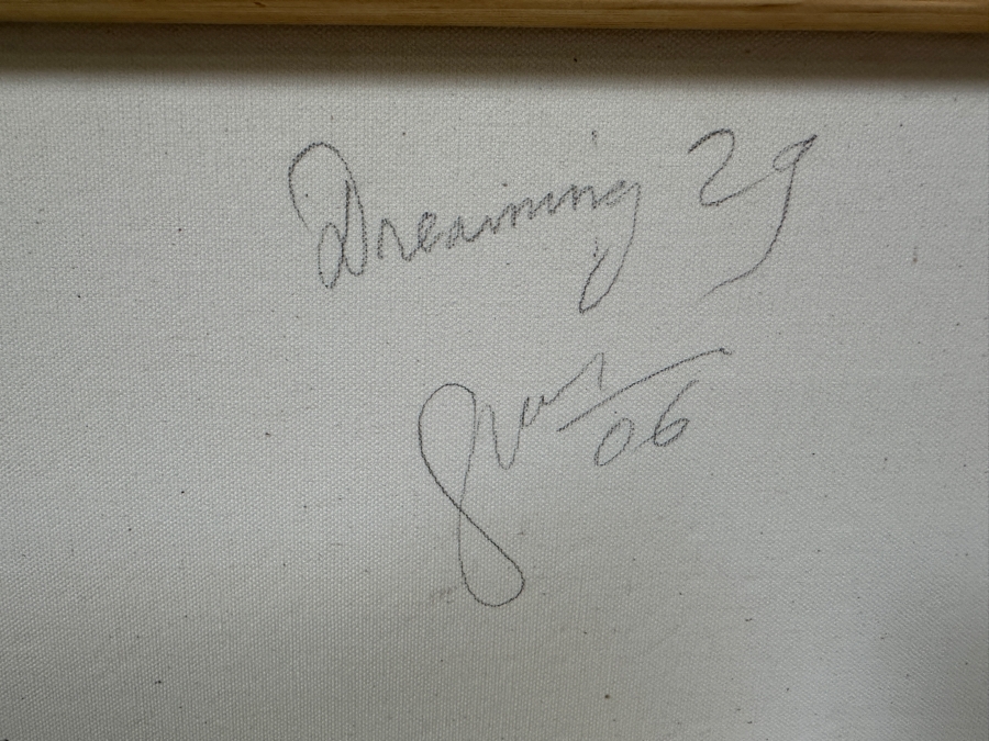 Gerrit Greve (1948-2024, Cardiff by the Sea, CA) Original Acrylic And Sand Painting On Canvas Titled 'Dreaming 29' 2006 Signed Verso 20 X 16 Estimate $300 - $400 [Photo 6]