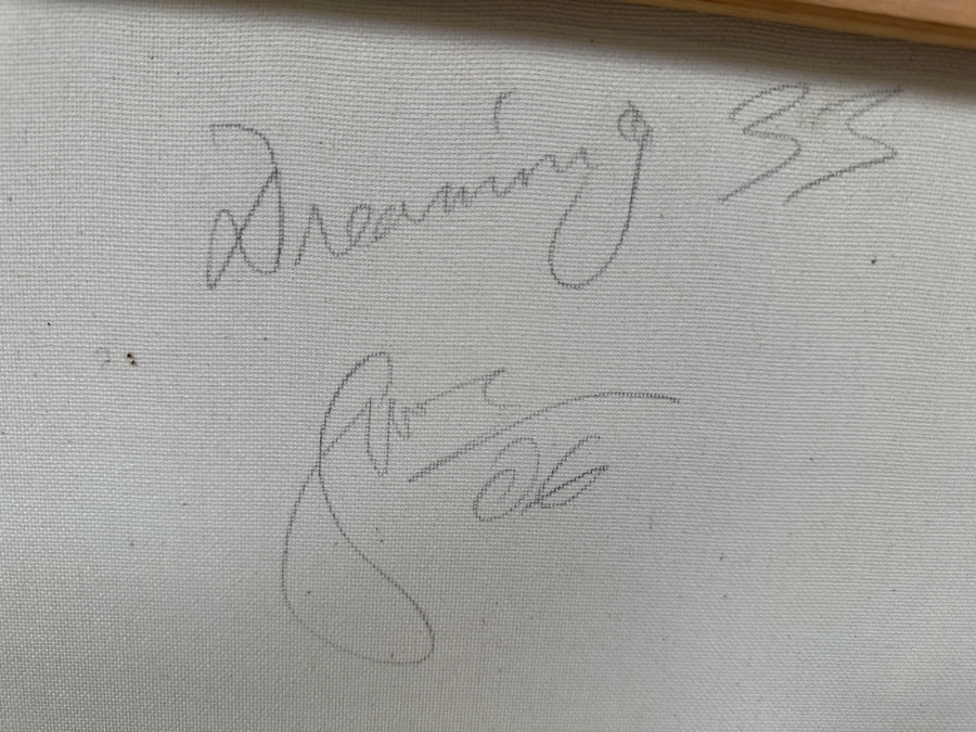 Gerrit Greve (1948-2024, Cardiff by the Sea, CA) Original Acrylic And Sand Painting On Canvas Titled 'Dreaming 33' 2006 Signed Verso 16 X 20 Estimate $300 - $400 [Photo 7]