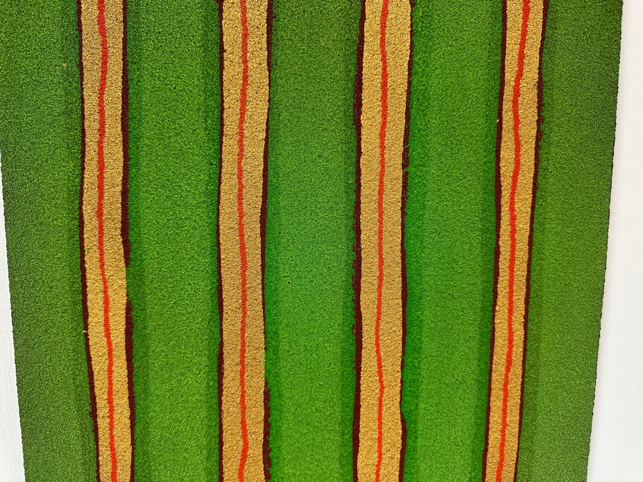 Gerrit Greve (1948-2024, Cardiff by the Sea, CA) Original Acrylic And Sand Painting On Canvas Titled 'Dream Fabric 01' 2014 Signed Verso 20 X 16 Estimate $300 - $400 [Photo 3]