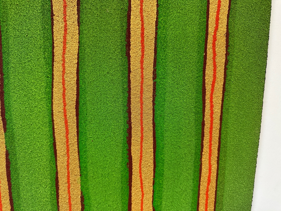 Gerrit Greve (1948-2024, Cardiff by the Sea, CA) Original Acrylic And Sand Painting On Canvas Titled 'Dream Fabric 01' 2014 Signed Verso 20 X 16 Estimate $300 - $400 [Photo 4]