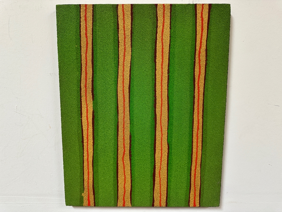 Gerrit Greve (1948-2024, Cardiff by the Sea, CA) Original Acrylic And Sand Painting On Canvas Titled 'Dream Fabric 01' 2014 Signed Verso 20 X 16 Estimate $300 - $400 [Photo 2]