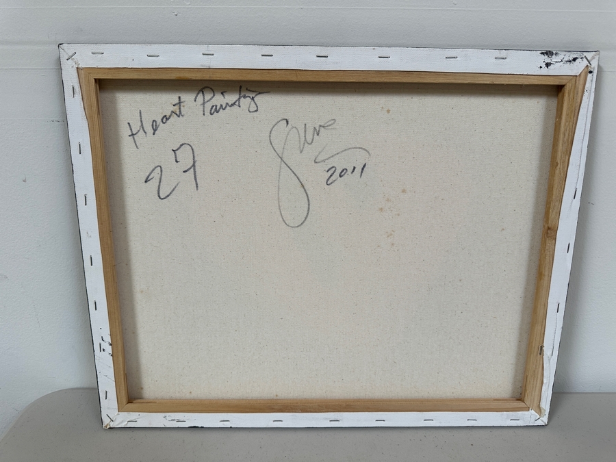 Gerrit Greve (1948-2024, Cardiff by the Sea, CA) Original Acrylic Painting On Canvas Titled 'Heart Painting 27' 2011 Signed Verso 20 X 16 Estimate $300 - $400 [Photo 3]