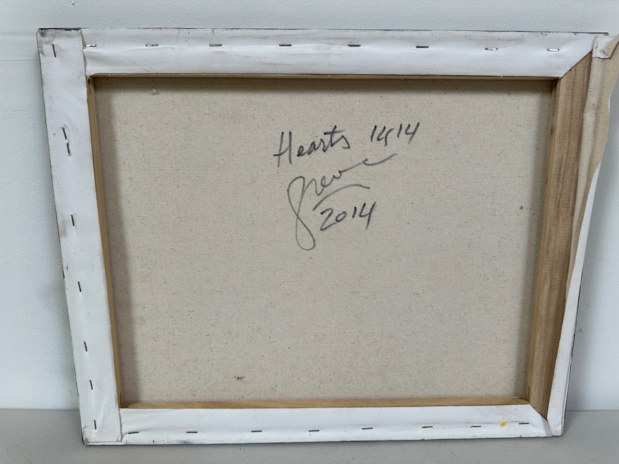 Gerrit Greve (1948-2024, Cardiff by the Sea, CA) Original Acrylic Painting On Canvas Titled 'Hearts 1414' 2014 Signed Verso 20 X 16 Estimate $300 - $400 [Photo 5]