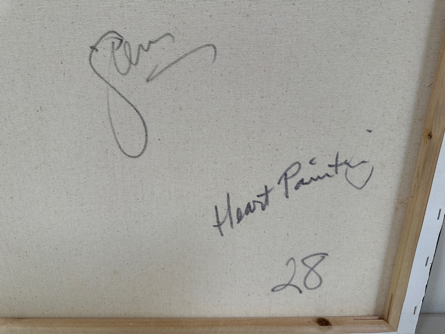 Gerrit Greve (1948-2024, Cardiff by the Sea, CA) Original Acrylic Painting On Canvas Titled 'Heart Painting 28' 2011 Signed Verso 20 X 16 Estimate $300 - $400 [Photo 5]