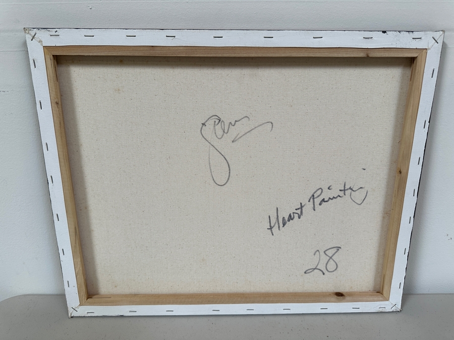 Gerrit Greve (1948-2024, Cardiff by the Sea, CA) Original Acrylic Painting On Canvas Titled 'Heart Painting 28' 2011 Signed Verso 20 X 16 Estimate $300 - $400 [Photo 4]