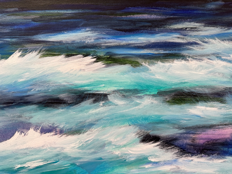 Gerrit Greve (1948-2024, Cardiff by the Sea, CA) Original Acrylic Painting On Canvas Titled 'Ocean Creation Study 5#' 2005 Signed Verso 20 X 16 Estimate $300 - $400 [Photo 3]